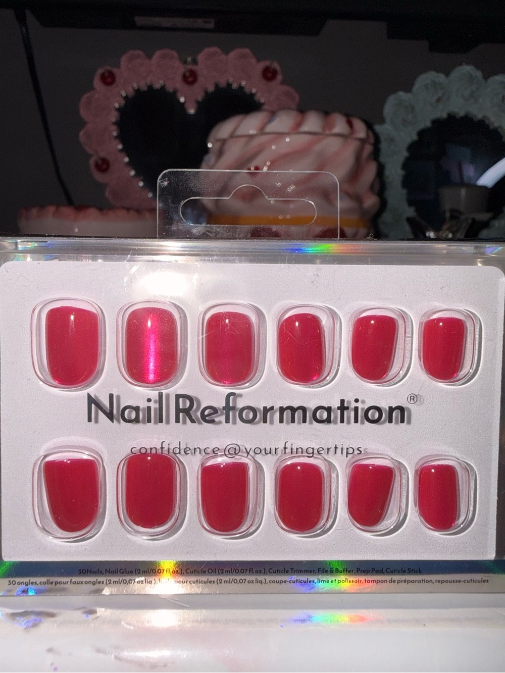Nail reformation Pink Cat Eye Effect Press On Nails